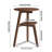100% Solid Wood Round 2-Tier Storage End Table, Multi-Purpose Sofa Side Table