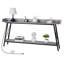 Console très longue de 70,9 pouces avec 2 prises de courant et ports USB, canapé industriel rustique derrière le canapé pour le salon-812957270