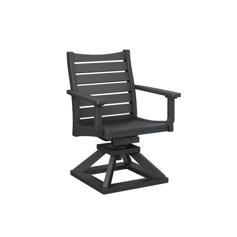 Bristol Outdoor Swivel Rocker Dining Chair, Black