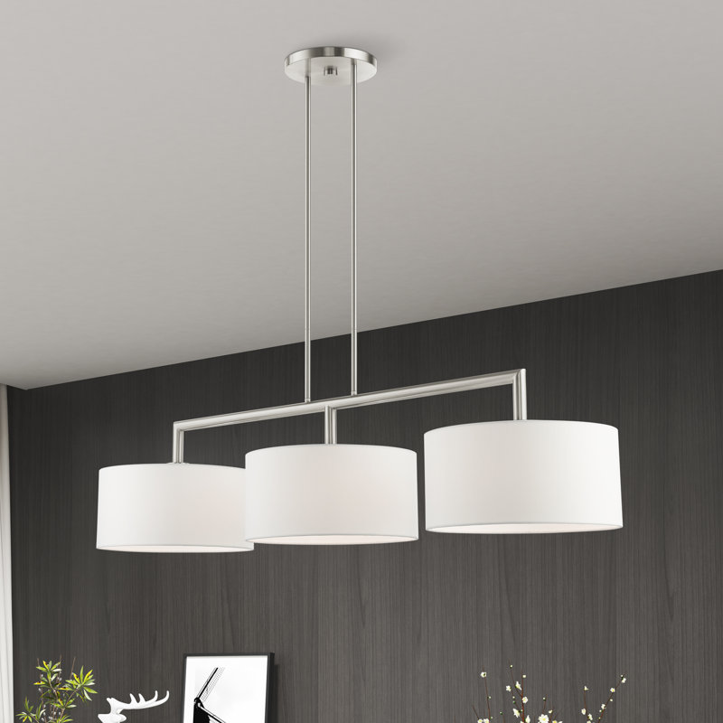 Konur 3-Light Linear Kitchen Island Pendant , Brushed Nickel