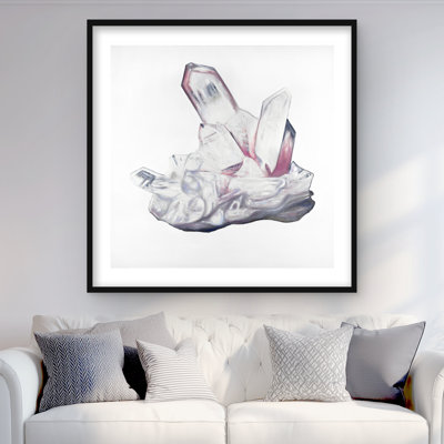 Clear Quartz Crystal  Framed Matted Print for Home Decor