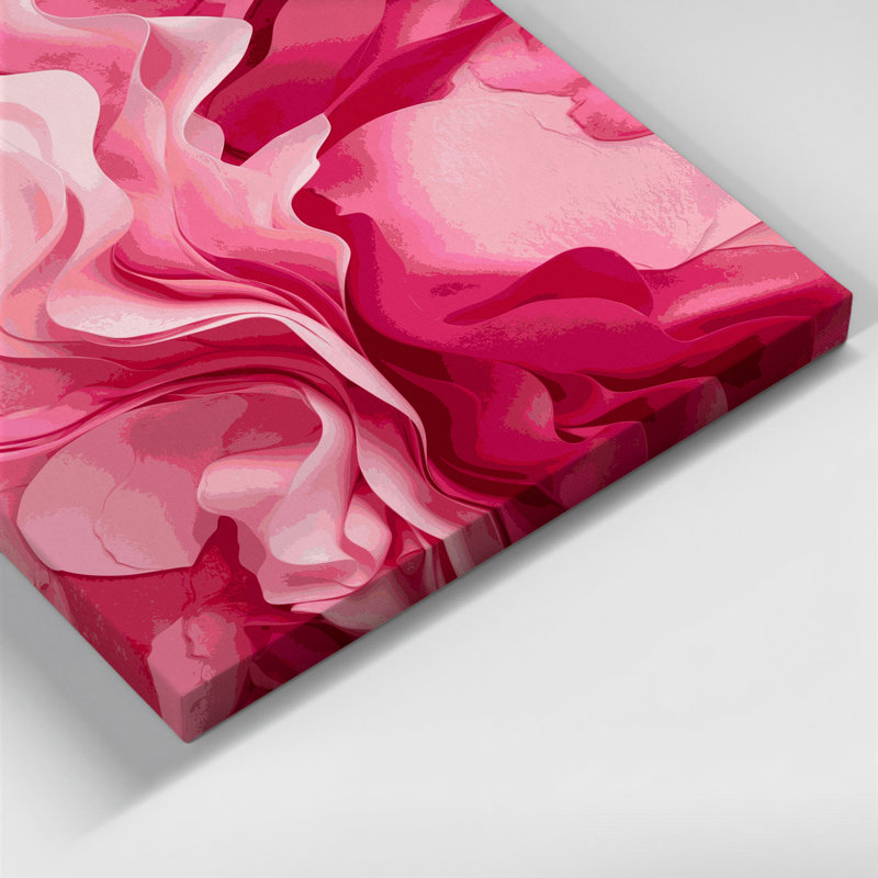 Aquarelle abstraite, art mural sur toile rose, H 20 po x l 30 po