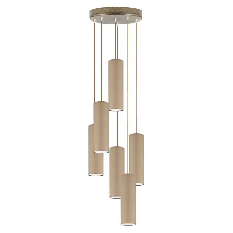 Denegal 6 - Light Cluster Pendant, Light Brown, Brown