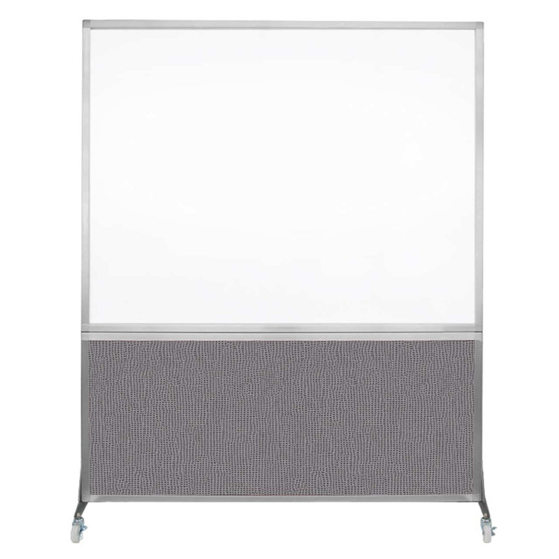 Tableau blanc mobile 6 'de haut DivideWrite, Ardoise, H 72 po x l 60 po, Argent