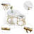 Nathean 2 - Piece Modern Round Nesting Coffee Table Gold Frame for Living Room -976628329-976628330