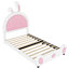 Lit plateforme simple avec tête de lit en forme de lapin - options de couleurs