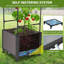Lit de jardin surélevé, pot à fleurs avec treillis, jardinières à arrosage automatique pour plantes grimpantes-61703538