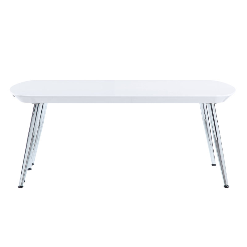 White and Chrome Glass Top Coffee Table