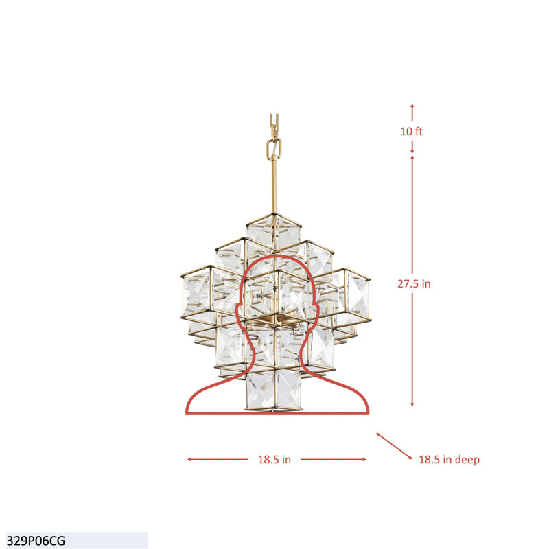 Luminaire suspendu cubique 6 lumières