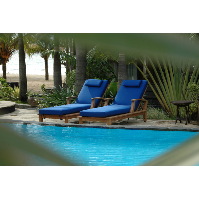 Brianna Outdoor Teak Chaise Lounge