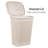  Slim Laundry Hamper, Clothes Basket, Lid, Linen Design, Plastic-1248325448