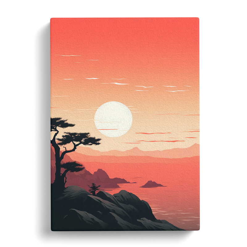 Japanese Sunset Minimalism No.2 - Print, 76cm H x 50cm W x 3cm D
