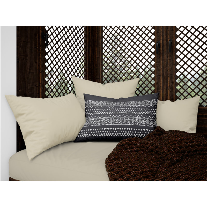 Titi Geometric Outdoor Reversible Throw Pillow, Gray