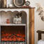 Walnut Solid Wood Freestanding Electric Fireplace