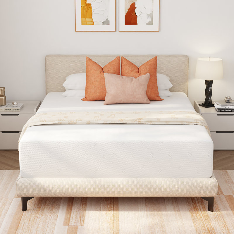 Grand matelas 12 pouces en mousse viscoélastique gélifiée rafraîchissante, sensation de fermeté moyenne avec infusion de charbon de bambou