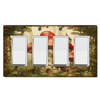 4 - Gang Toggle Light Switch Standard Wall Plate