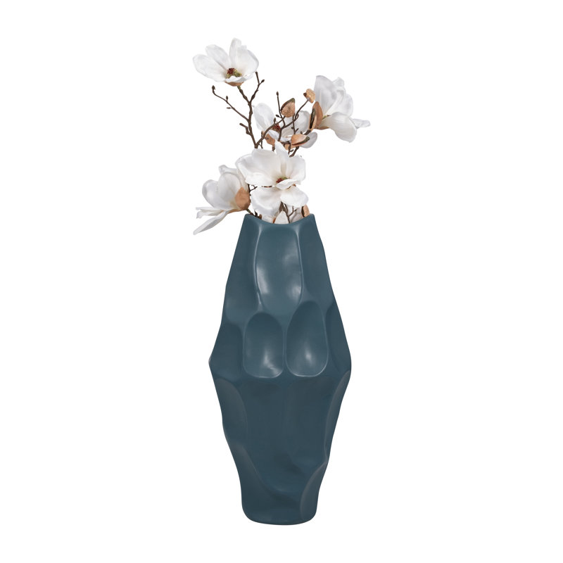 Antwerp Handmade Stoneware Table Vase, 21" H x 9" W x 9" D, Teal