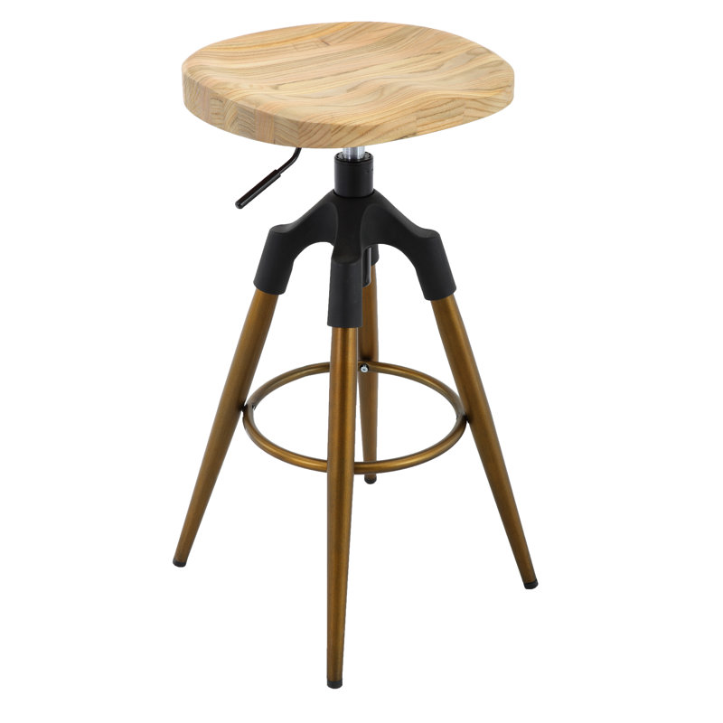 Tabouret de bar pivotant à hauteur réglable, tabourets de bar à hauteur de comptoir avec chaises en métal à hauteur de comptoir avec repose-pieds pour la cuisine et la salle à manger