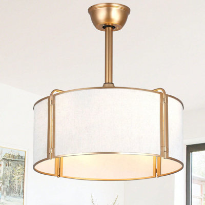 Ventilateur de plafond moderne en cage 19 "avec ensemble d'éclairage et télécommande, ventilateur de plafond à 7 pales Fandelier pour chambre à coucher