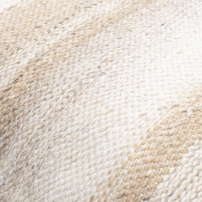 Coussin décoratif réversible intérieur / extérieur Terrain Striped, H 18 po x l 18 po, Brun clair/crème, polyester