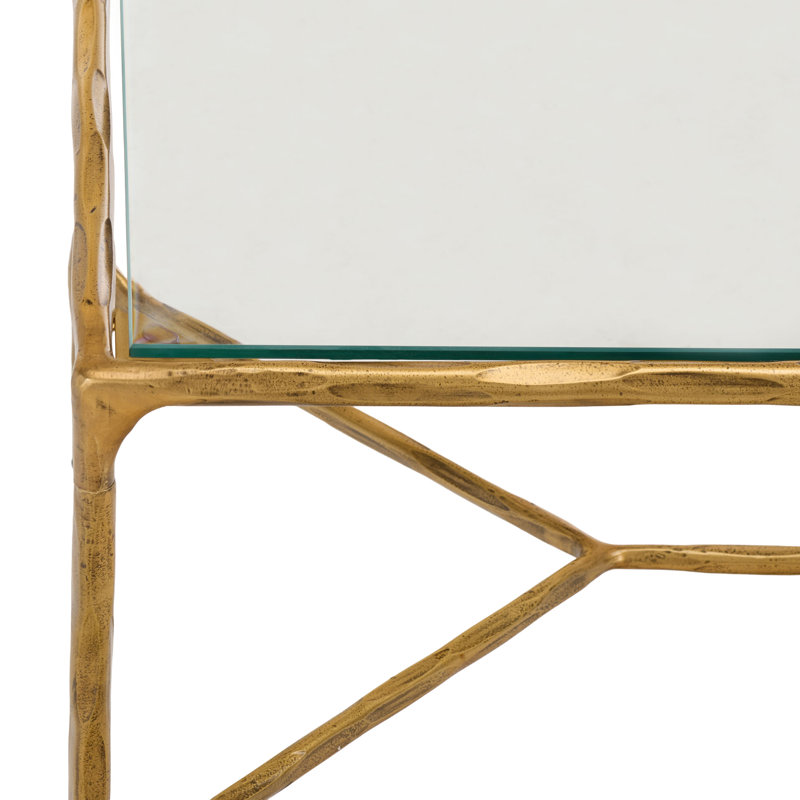 Terenna Metal And Glass Coffee Table, Brass