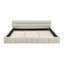 Structure de lit plateforme tapissier très grand californien - Tissu chenille épais (beige), motif au sol avec tête de lit / structure solide, pas de sommier tapissier, style moderne et élégant (90,5 po x 80,5 po x 31 po, assemblage requis)