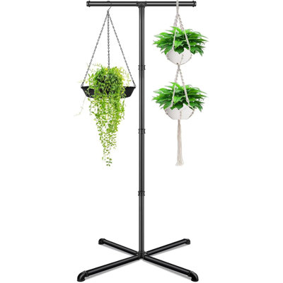 Porte-plante suspendu pour plante d'intérieur en métal robuste avec 4 crochets Porte-plante à fleurs suspendu pour plantes d'intérieur