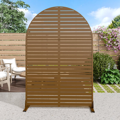 Louvered 72"x47" Arched Metal Outdoor Privacy Screen by Lumioca