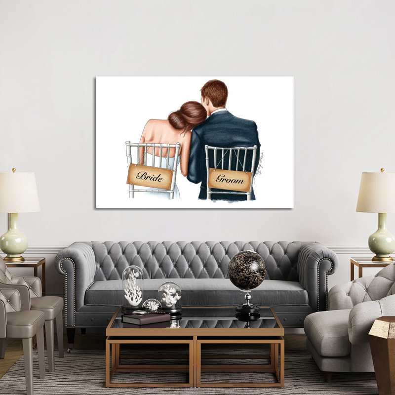 «Bride and Groom» par Elza Fouche, impression sur toile tendue, H 40 po x l 60 po x 1,5 po