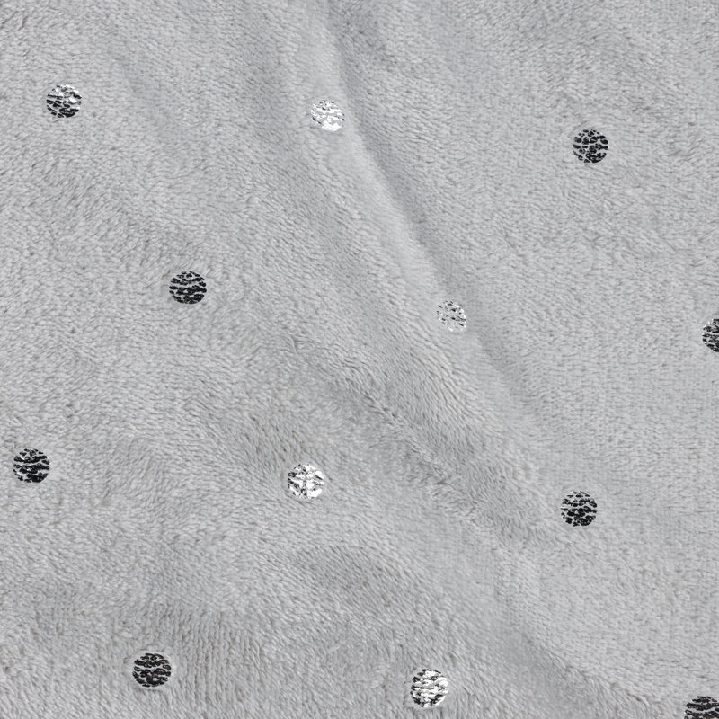 Platinum Polka Dot Reversible Fleece Throw Blanket