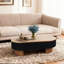 Table basse de salon elliptique de 43,7 po avec rangement caché et plateau de table amovible-1744460833