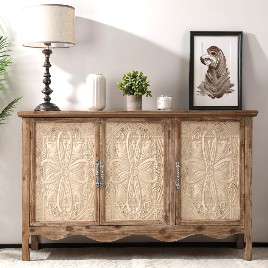 Irim Solid Wood Vintage Vibe Accent Cabinet