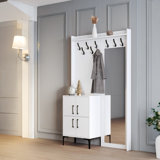 Metal Compenents Hall Tree With Mirror