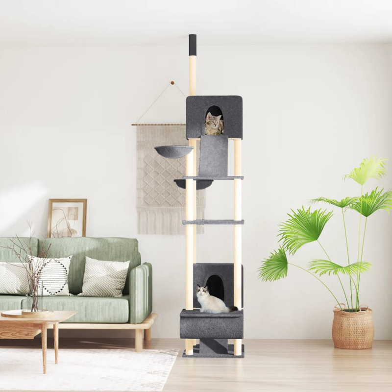 303cm H Cat Tree, Dark Grey