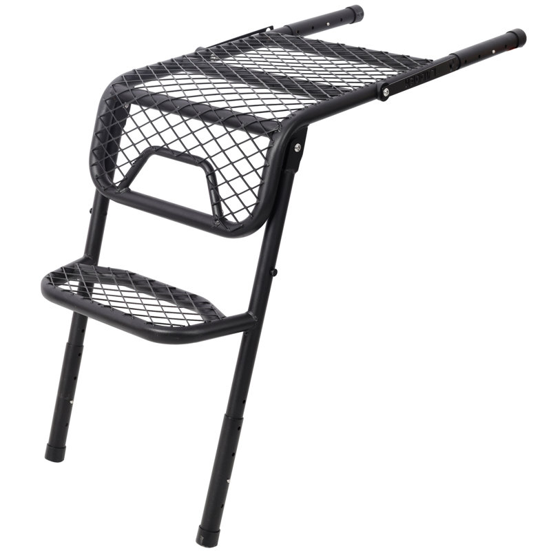 Échelle de pneu réglable et pliable, marchepied en acier noir durable, tabouret polyvalent pour accès au toit d'un véhicule utilitaire, camping et lavage de voiture