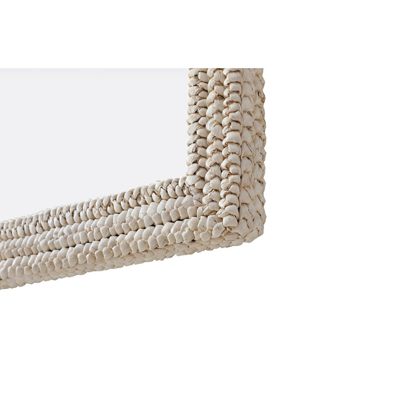 Dennard Cornhusk Mirror in Linen White, 42" x 30"