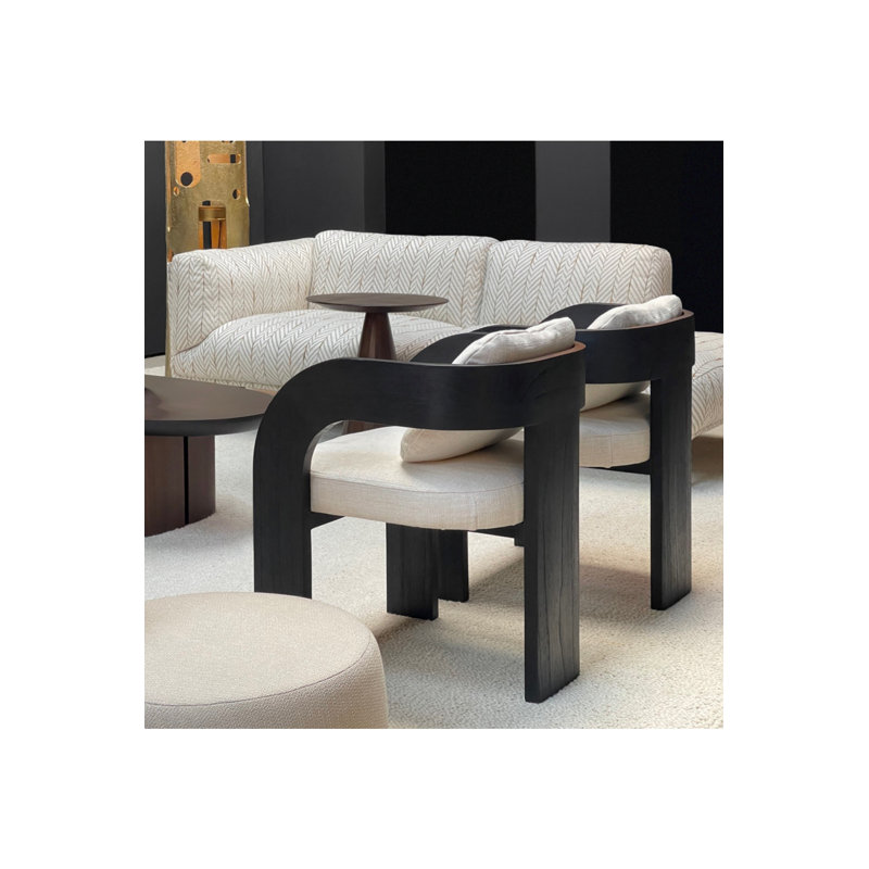 Maravi Dining Chair, Off White, Black