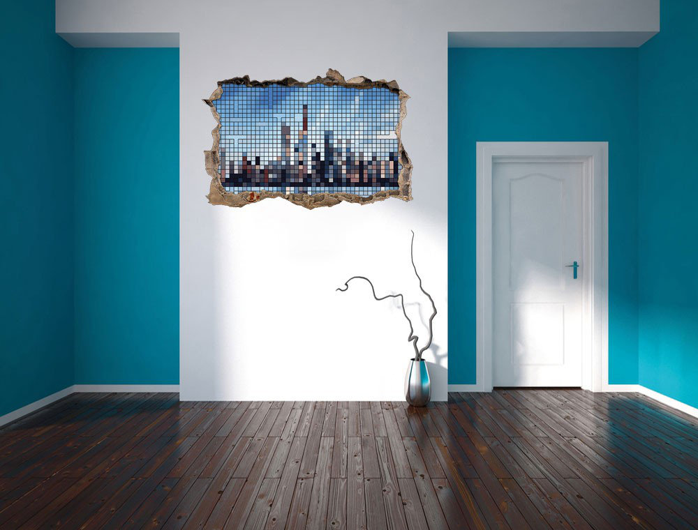 Wandtattoo Verpixelte Skyline von New York