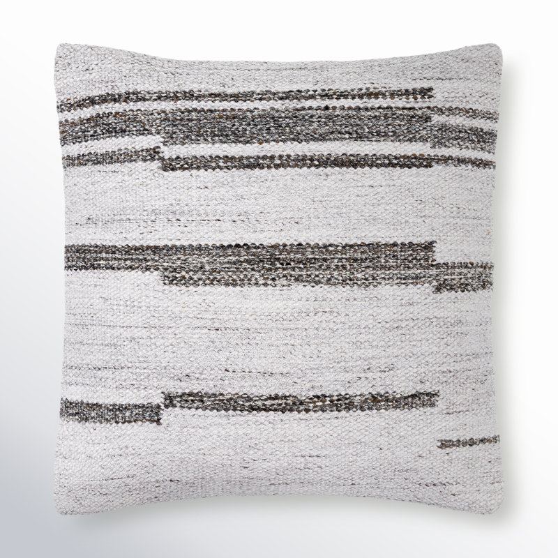 Weaver Striped Polyester Throw Pillow, 18" x 18", Polyester/Polyfill