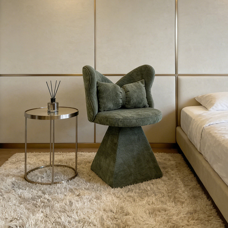 Chaise d'appoint de style moderne avec dossier papillon, pour chambre à coucher, salon, salle à manger, bureau, Vert