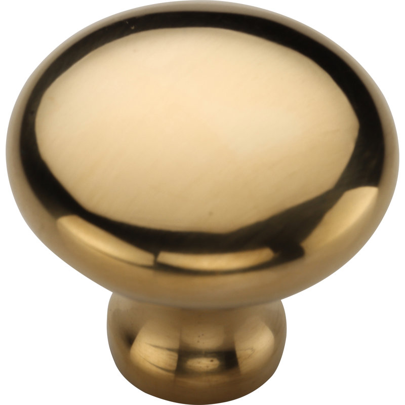 Poignée champignon de 1 1/4 po de diamètre, 1 1/4", Laiton non laqué