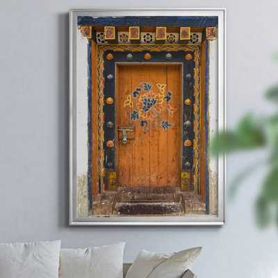 «Bhutan Door» par J Paul, reproduction d'art graphique sur toile encadrée