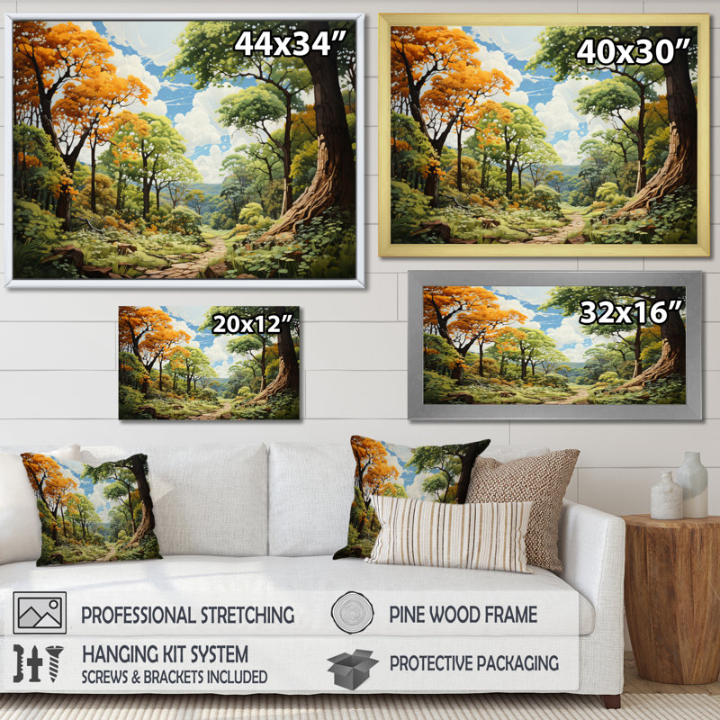 Toile représentant la forêt II sur toile, H 24 po x l 32 po x P 1 po