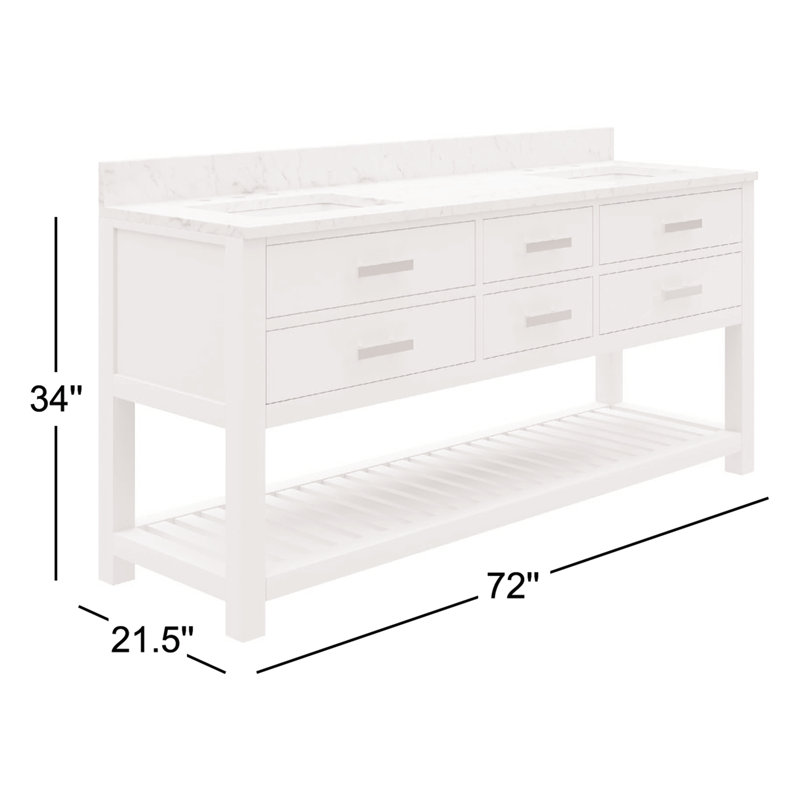 Madalyn 72'' W Double Vanity, Cashmere Gray