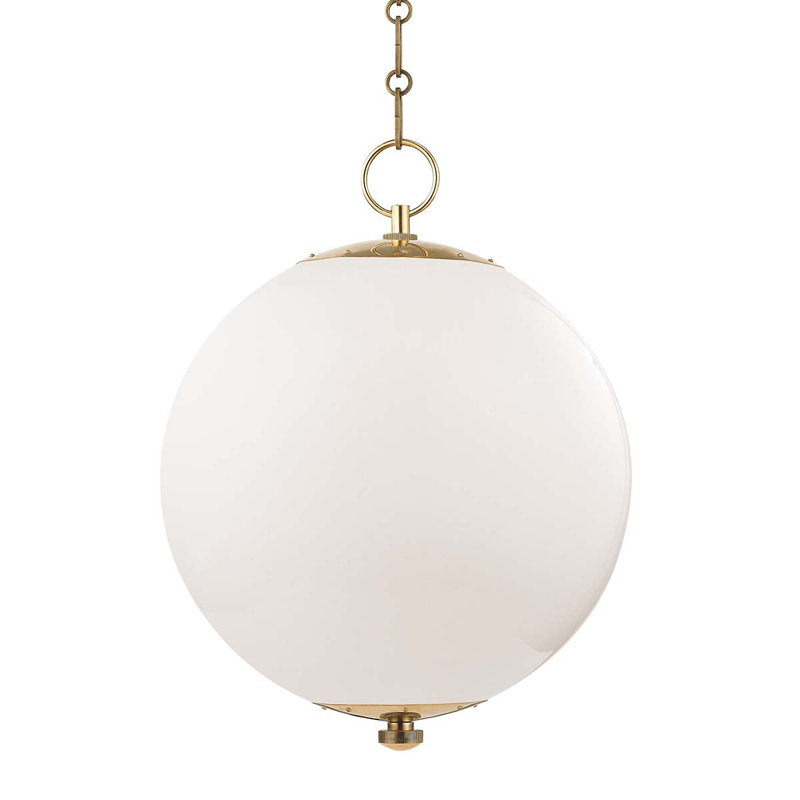 Sphere No.1 Pendant by Mark D. Sikes, Aged Brass, 20.5" H x 16" W x 16" D