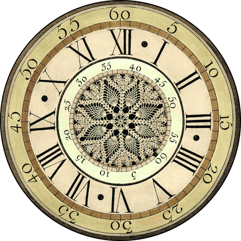 Horloge rétro en dentelle, H 12 po x l 12 po