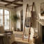 Rustic 6-Tier Bamboo Blanket Ladder - Leaning Towel & Quilt Rack