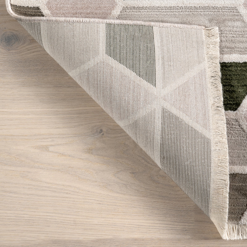 Fressia Modern High-Low Geometric Area Rug, Runner 2'6" x 8'