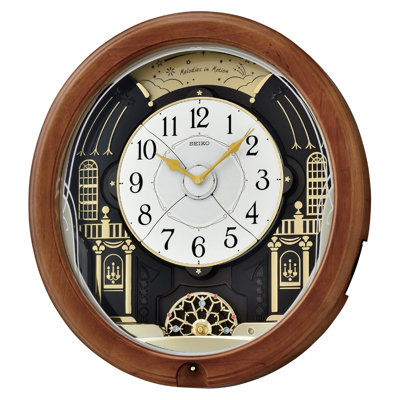 QXM383BRH Melodies In Motion Clock, Brown