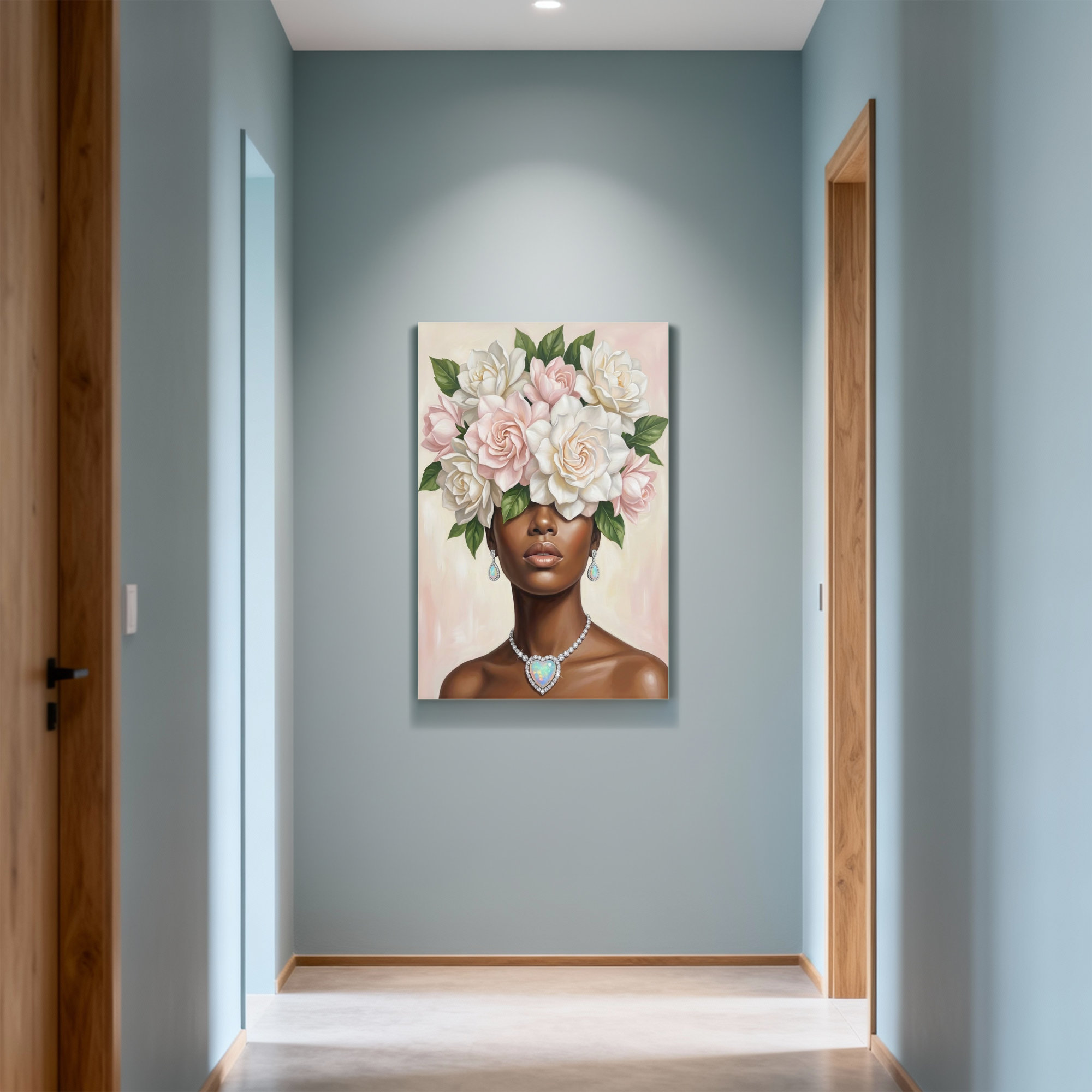 Winston Porter Plants & Flowers Floral Crown Woman Portrait Art Print ...